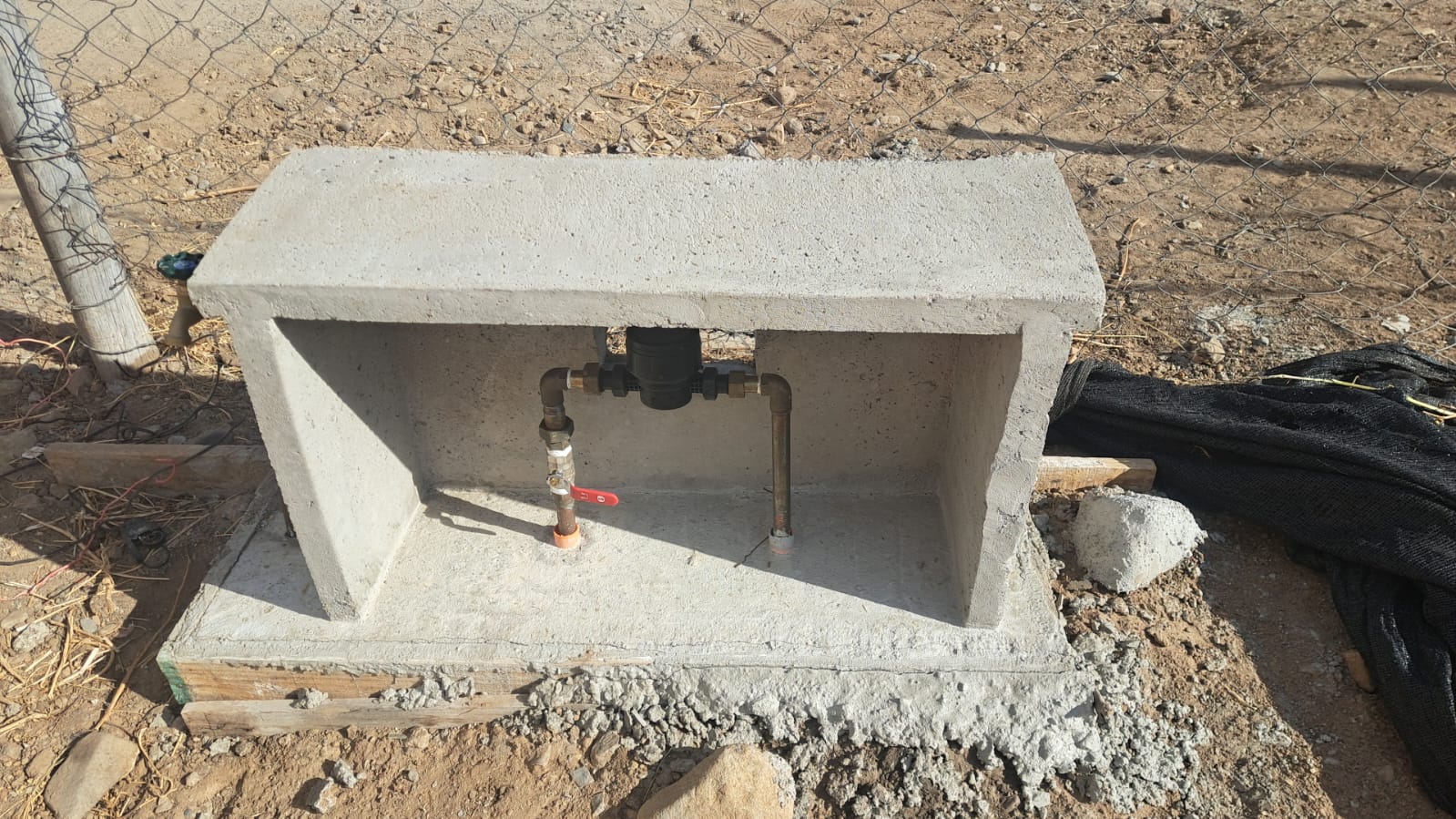 Medidor de agua potable instalado