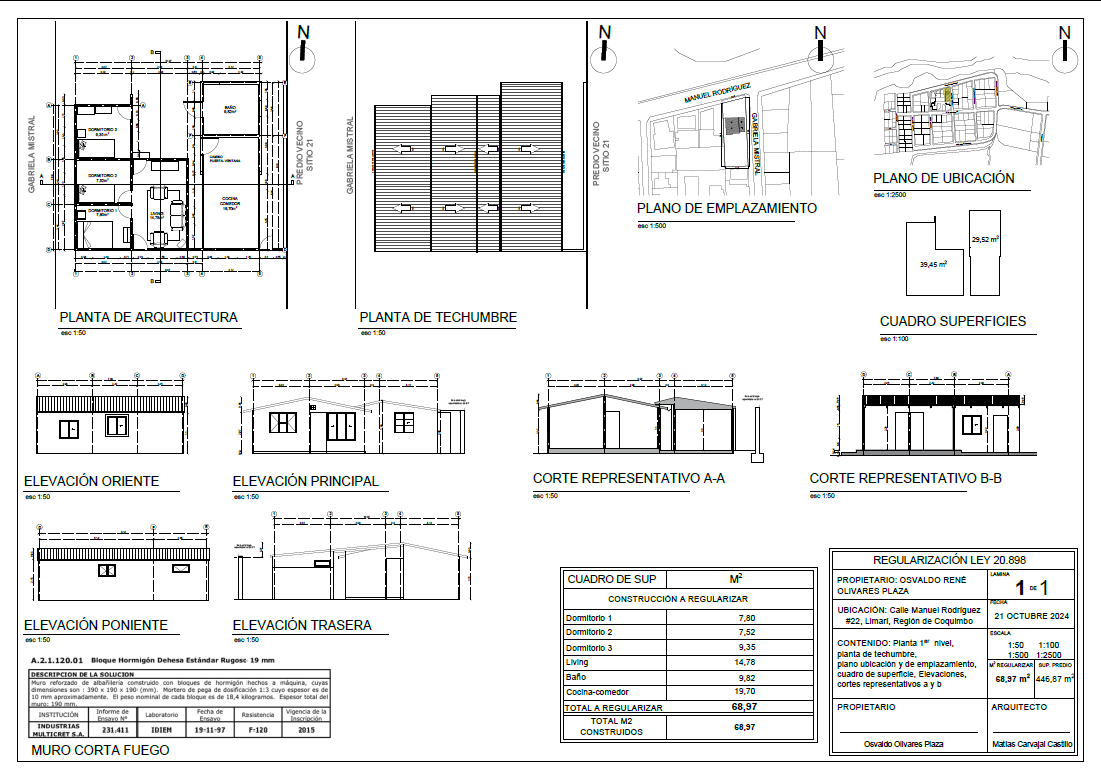 Plano arquitectónico de vivienda