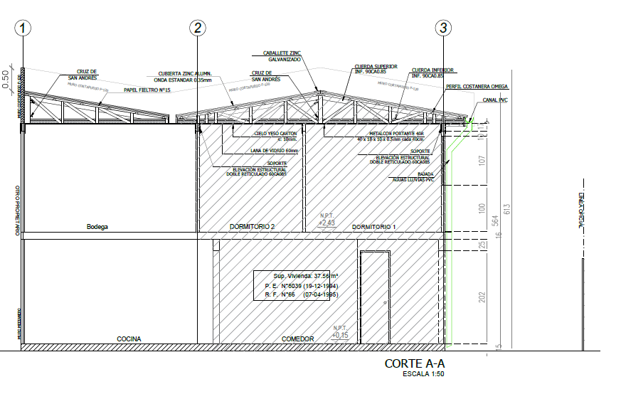 Plano estructural de vivienda